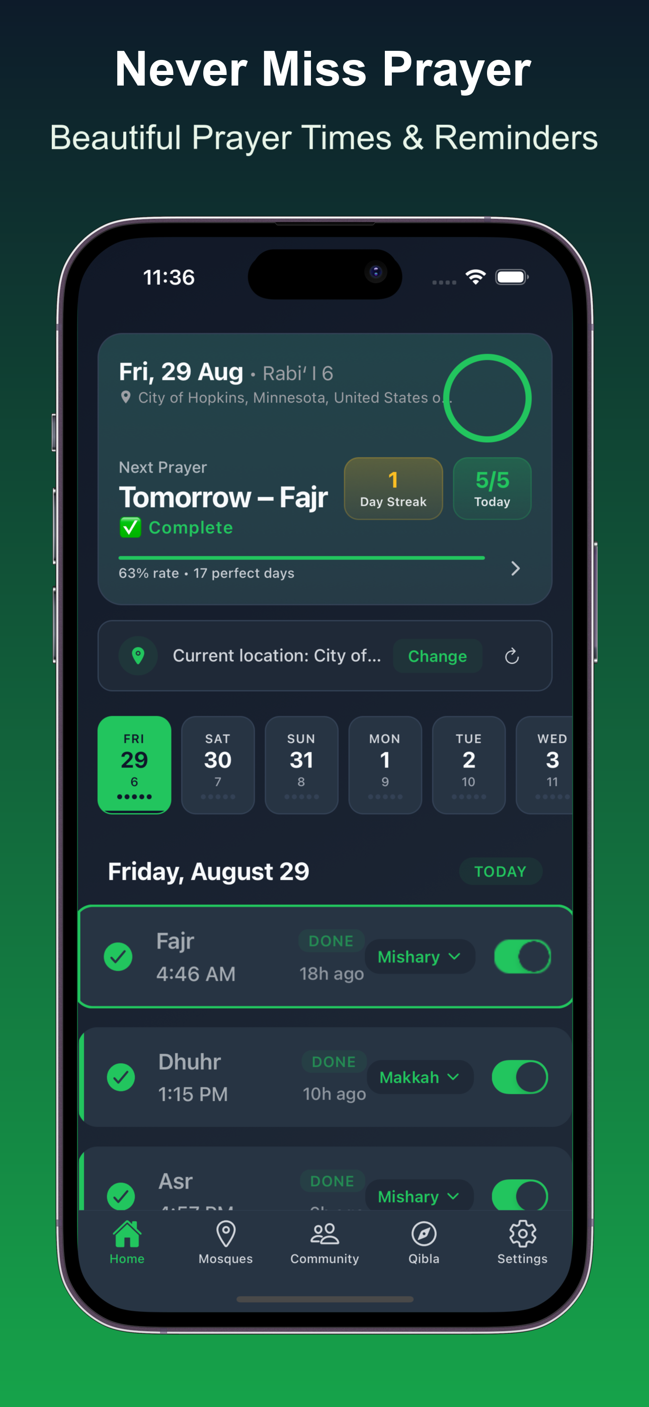 Prayer Times & Logging